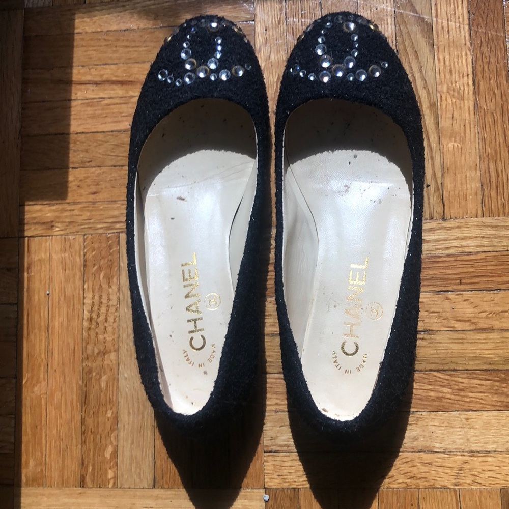 Chanel rhinestone ballerina flat